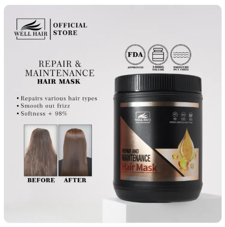 41% OFF [OFFICIAL] Well Hair Repair & Maintenance Hair Mask 1KG | Repair Dry Frizzy Hair | Hair Treatment | Repair Damaged Hair