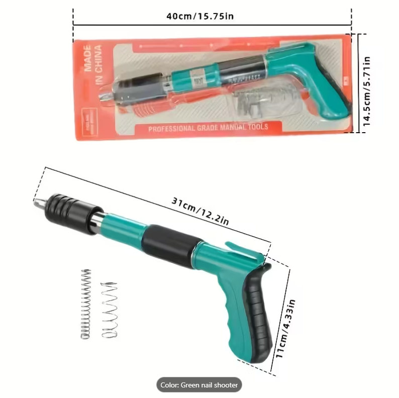 36% OFF Adjustable Concrete Block Wall Small Nail Gun - 5-Speed Manual Nail Gun, Built-In Air Nail Gun, Suitable for Woodworking And Decoration - Durable Structure