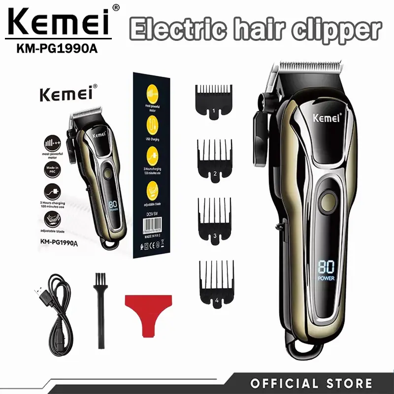 39% OFF Kemei Hair Clipper for Men Beard Electric Cutter Hair Machine Haircut Cordless Corded KM-PG1990A