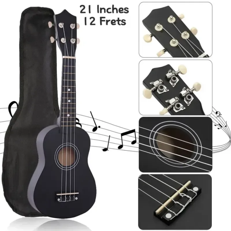 37% OFF KAWES 21 inch Ukulele Guitar Original wood Ukulele Spruce Basswood Soprano 4 Strings Guitar Uke Kids Full Basswood