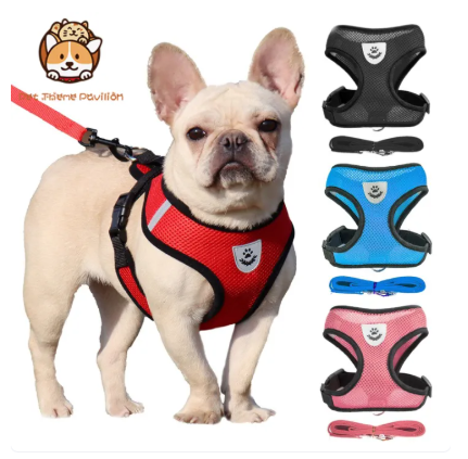 70% OFF Pet Leash Dog Harness Leash Mesh Collar Leash Strap Complete Set Pet Adjustable Leash Belt Traction Rope Pet Training Supplies