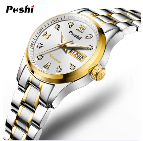 46% OFF POSHI Original Waterproof Ladies Watch Quartz Stainless Steel Watch for Women Sale Now Korean Style Fashion Casual Womens Watches on Sale