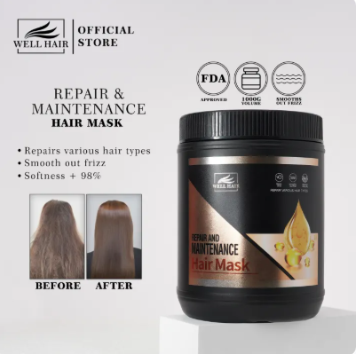 51% OFF [OFFICIAL] Well Hair Repair & Maintenance Hair Mask 1KG | Repair Dry Frizzy Hair | Hair Treatment | Repair Damaged Hair
