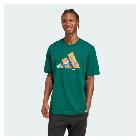30% OFF adidas Lifestyle Doodle Hunt Skate Graphic Tee Men Green JM6500