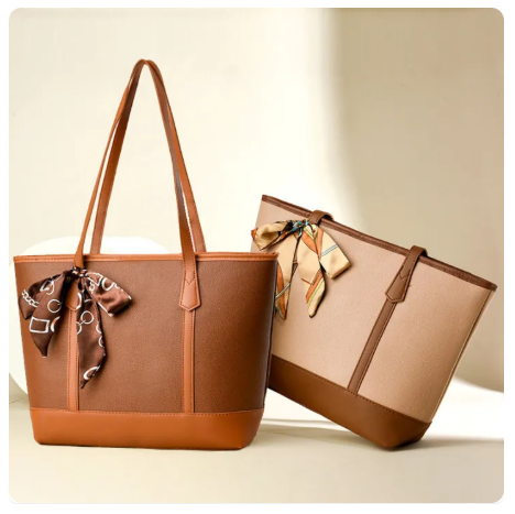 44% OFF UISNMALL Fashion Ribbon High Quality PU Leather Women's Office Shoulder Simple Tote Bag. # S13019