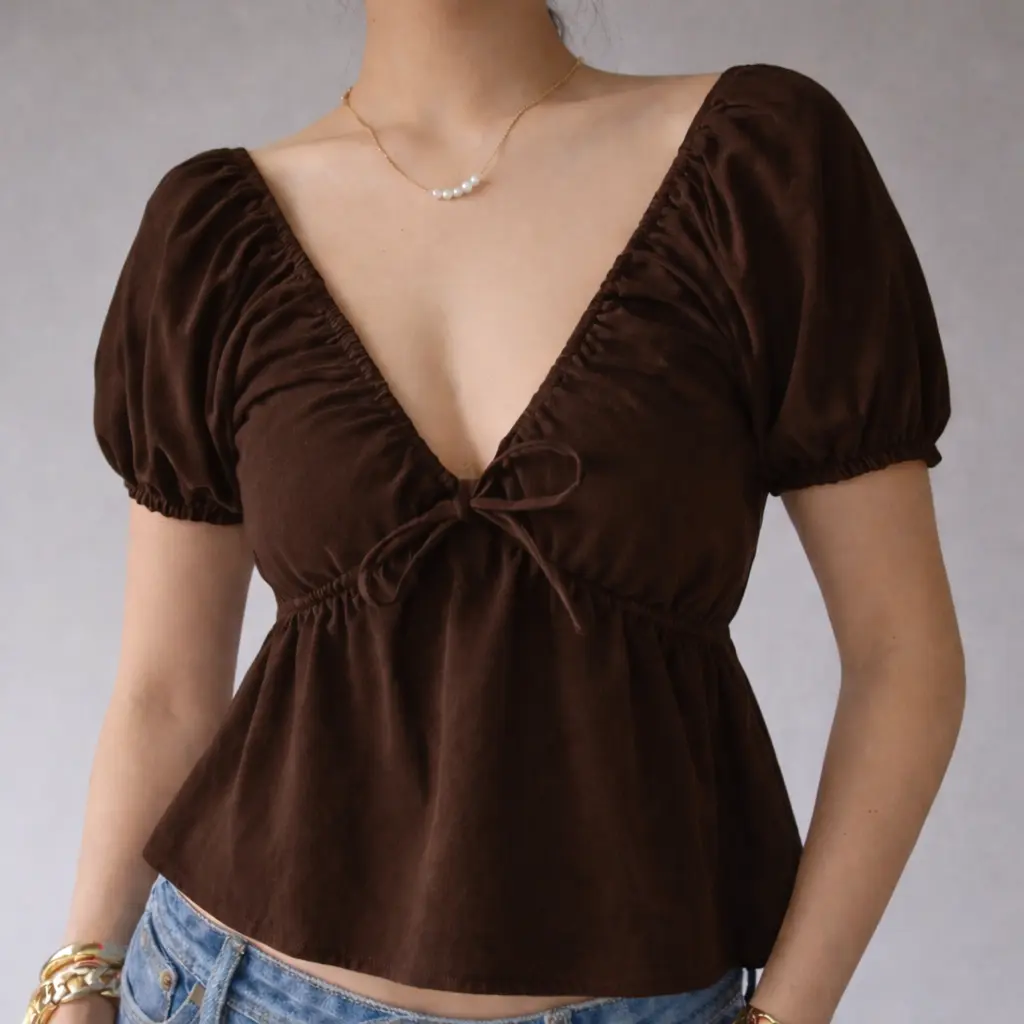 30% OFF Dia Linen Puff Sleeve Top Full Garterized Freesize Cotton Linen Premium Quality XS-LARGE