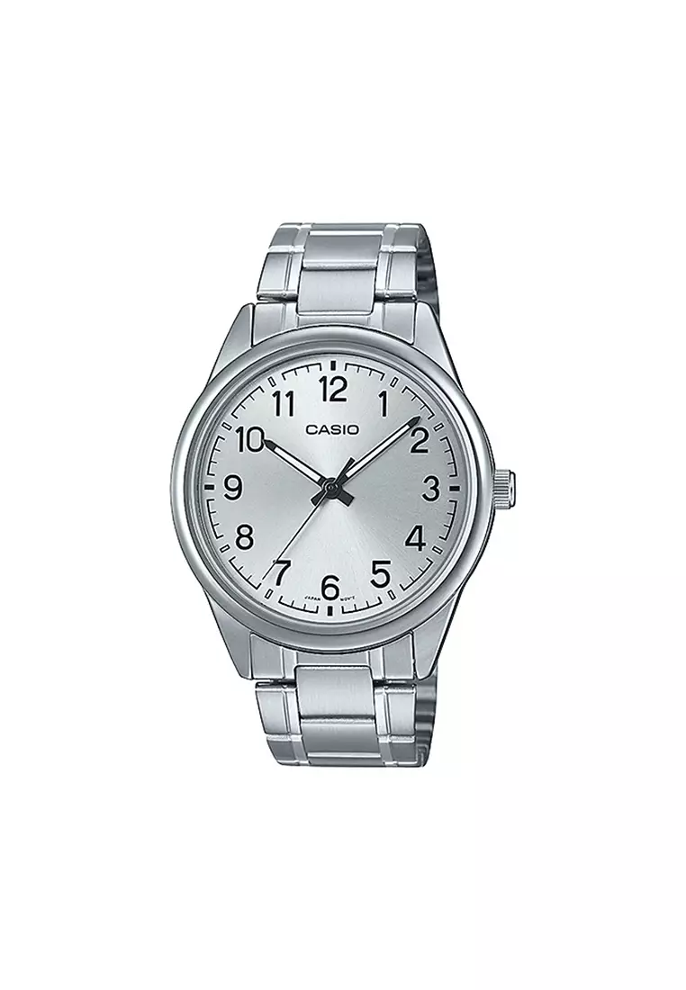 55% OFF Men's Analog Watch MTP-V005D-7B4 Silver Stainless Steel Watch