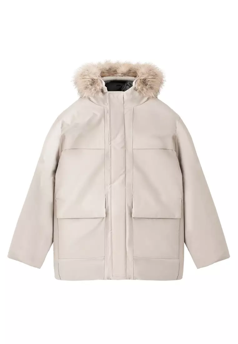 10% OFF Mango Kids Anorak With Shearling-Effect Hood