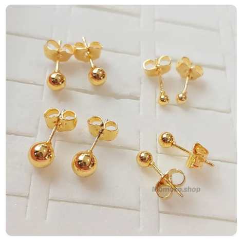 64% OFF 24k Gold Plated Stud Ball Earring