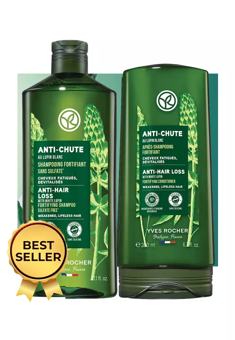 50% OFF Yves Rocher Anti Hair Loss Grower Shampoo 300ml & Conditioner 200ml Original Hair Care Bestseller for Hair Growth with Proven Effectiveness Sulfate-Free