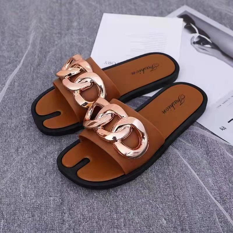 51% OFF 8899#Slippers with flat strap leather ADD+1  4.7  392 ratings