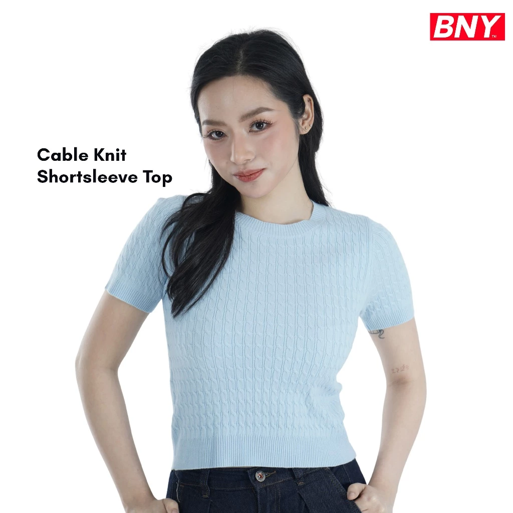 52% OFF BNY LADIES' CABLE KNIT SHORTSLEEVE TOP (270)