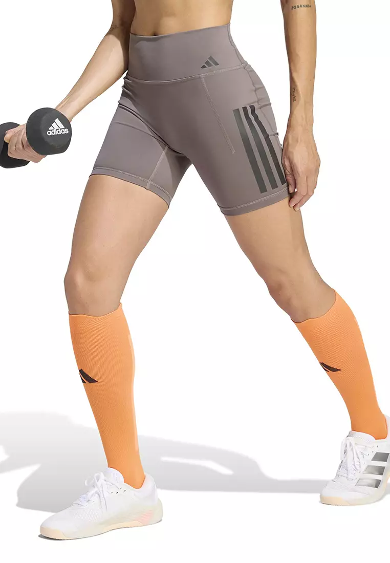 64% OFF ADIDAS Optime Workout 3-Stripes Shorts