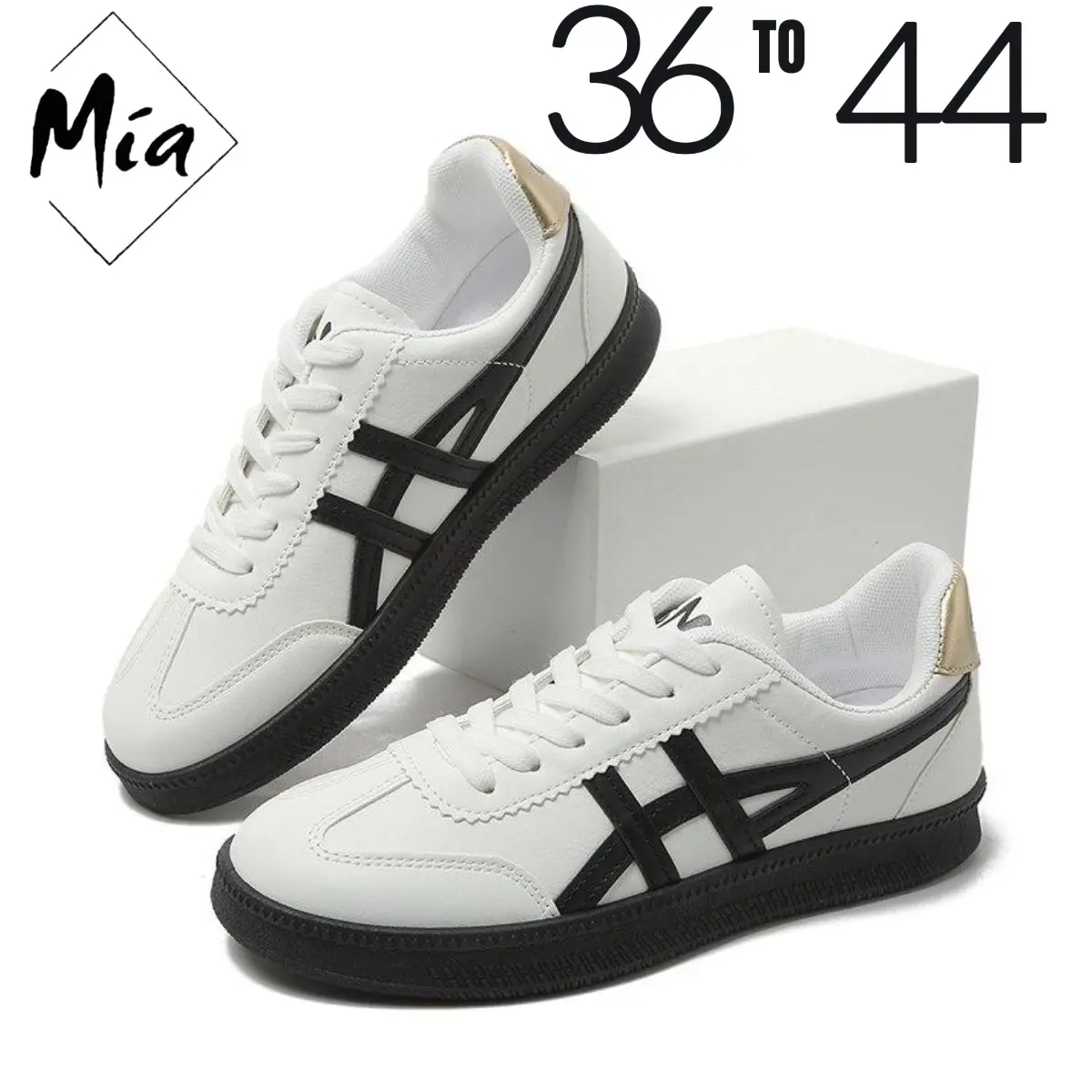 56% OFF Mia_Shoes Black and White Lightweight Low-Cut Casual Sports Shoes for Men and Women (Add 1 Size)