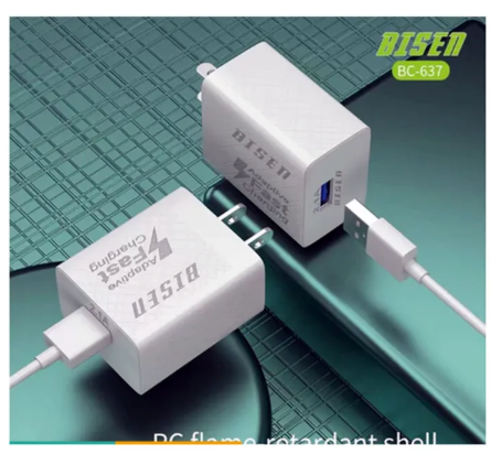 47% OFF Bisen BC-637 BC637 BC 637 Fast Quick Travel Adapter Charger 2.1A with USB Cable Micro Type-C Type C TypeC IOS Lightning
