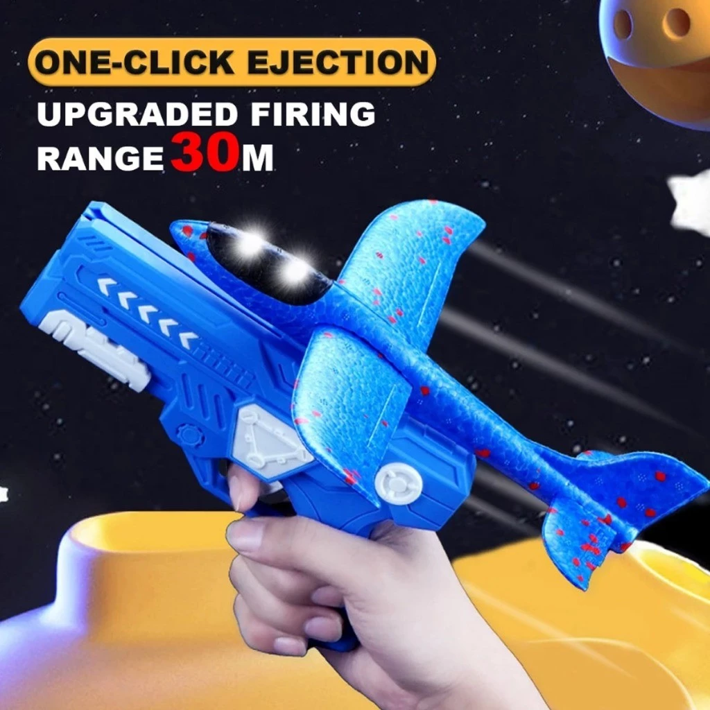 39% OFF Buy Launcher Gun get a plane LED Airplane Launcher Toys Foam Glider Catapult Kids Outdoor Toy