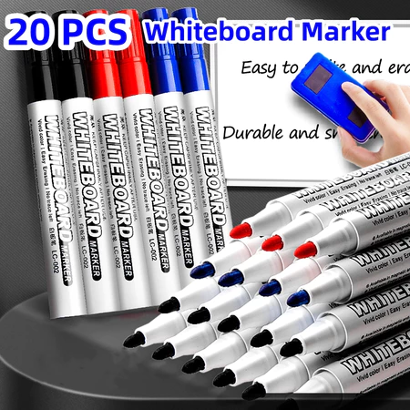 35% OFF Erasable Whiteboard Markers – Quick-Drying Black and Colored Ink for Office and School Use
