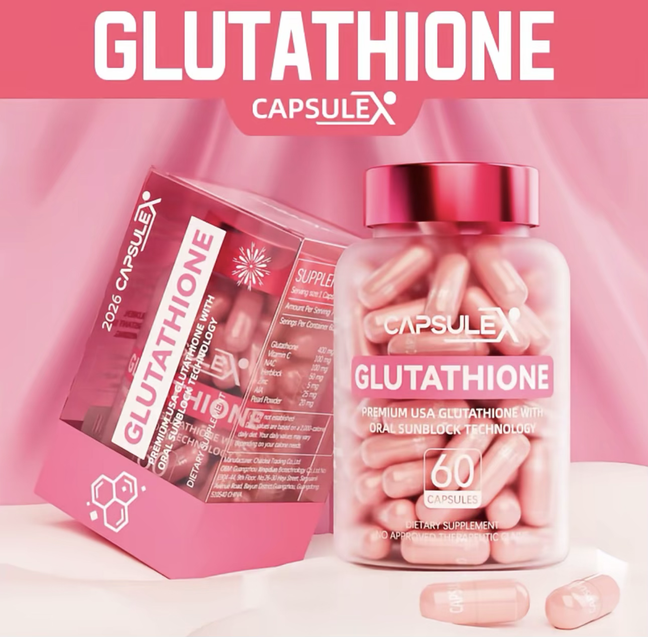50% OFF Capsule X Glutathione Pink Capsules - Dietary Supplement