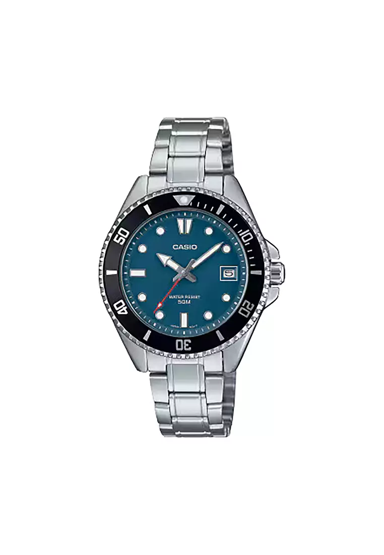 55% OFF MDV-10D-2A1 Men Analog Watch Silver Stainless Steel Strap
