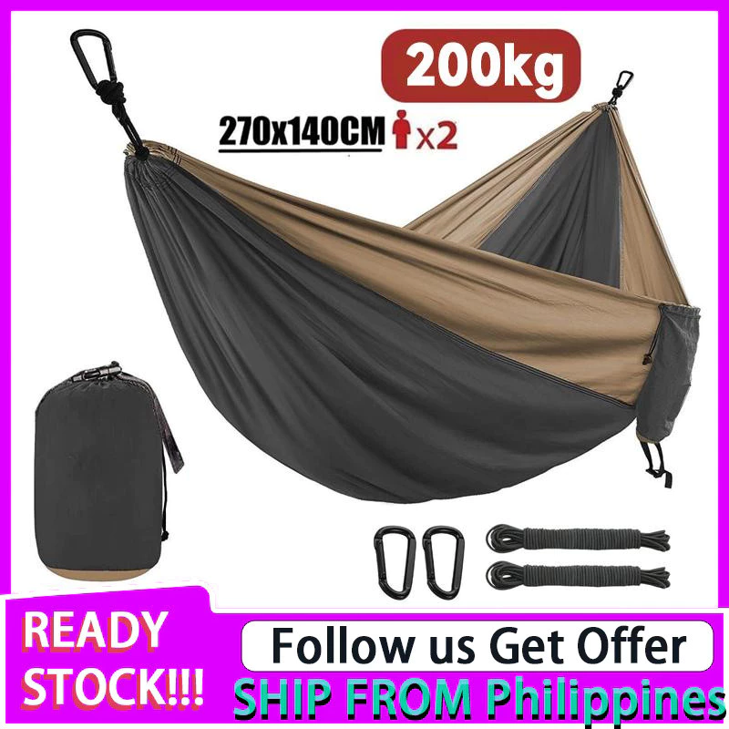 57% OFF Hammock With Rope Camping Hiking Hammock Duyan Double Outdoor Foldable Hammock Travel Hammock