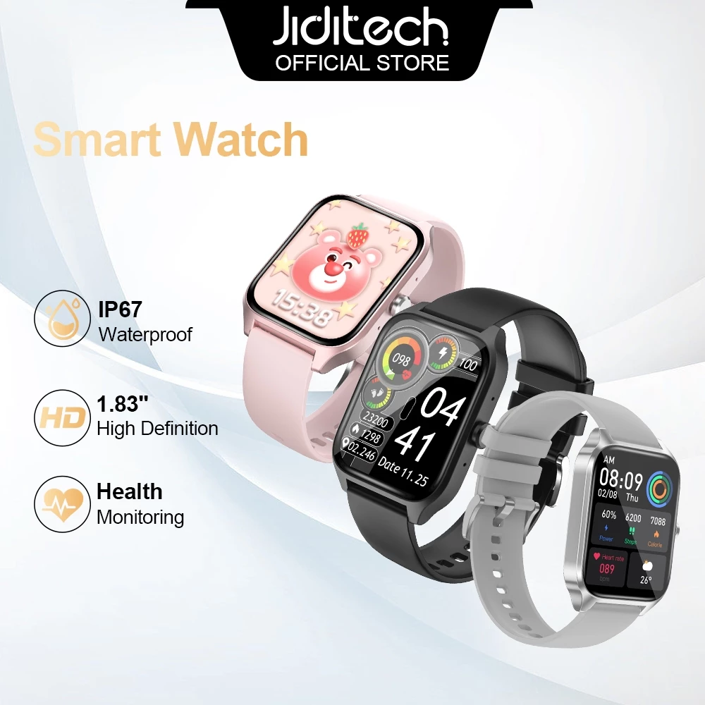 68% OFF Jiditech X JSYES Smart Watch 1.83"'HD Screen Health Monitoring IP67 Waterproof Smartwatch