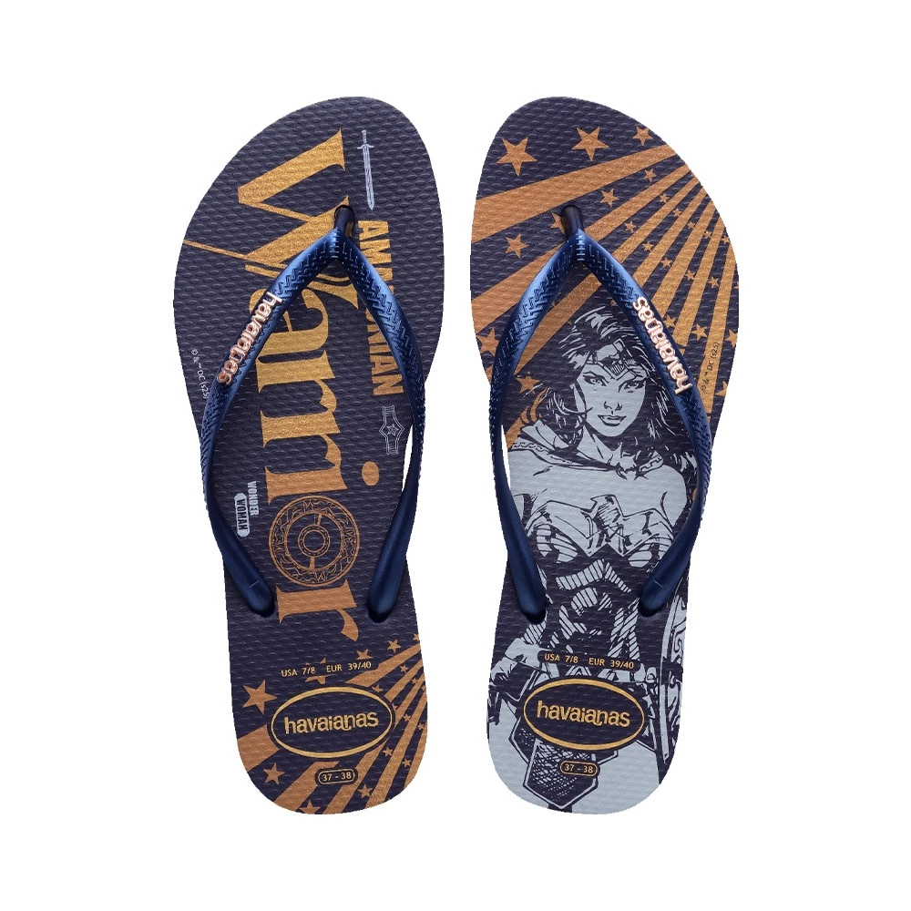 46% OFF Havaianas  Slim Wonder Woman Warner Classics Navy Blue Flip Flops