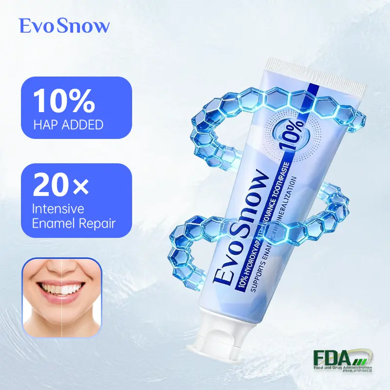 44% OFF EvoSnow 10% HAP Hydroxyapatite Advance Toothpaste 100g Blueberry Mint for Enamel Repair Sensitivity Relief Stain Removal Whitening with 8% Hydrated Silica & Lysozyme for Gum Care - Flower