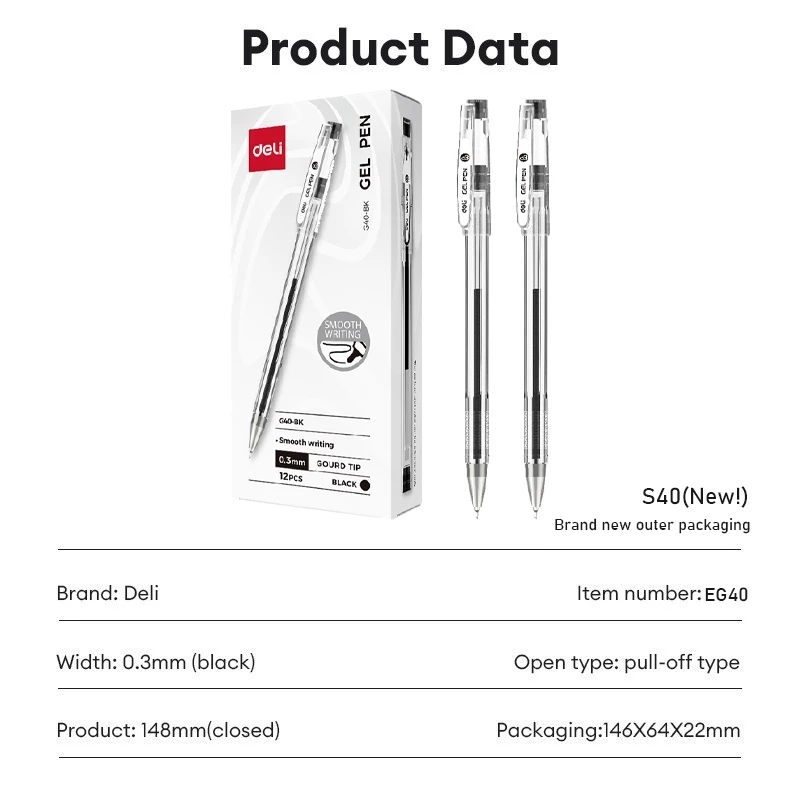44% OFF 12 Pack Deli Gel Pens with Ultra-Fine 0.3mm Tip for Precise Writing