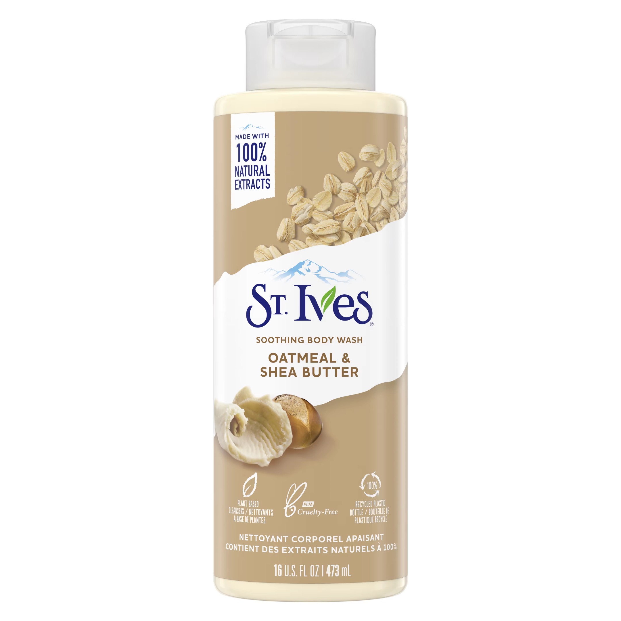 ST. IVES Oatmeal & Shea Butter Soothing Body Wash Made with 100% Natural Exfoliants & Extracts 450ML