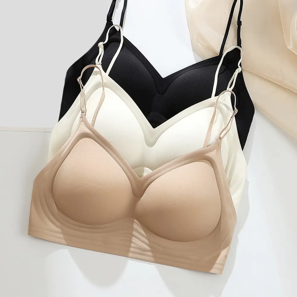 70% OFF 【2Pcs】Halter Neck Bra Beautiful Back Breathable Bralette Spaghetti Strap Lingerie Women Gathered U-Shaped Invisible Innerwear Soft Comfort Lady Traceless One Piece Anti-slip Innerwear Stic Supportive Underwear