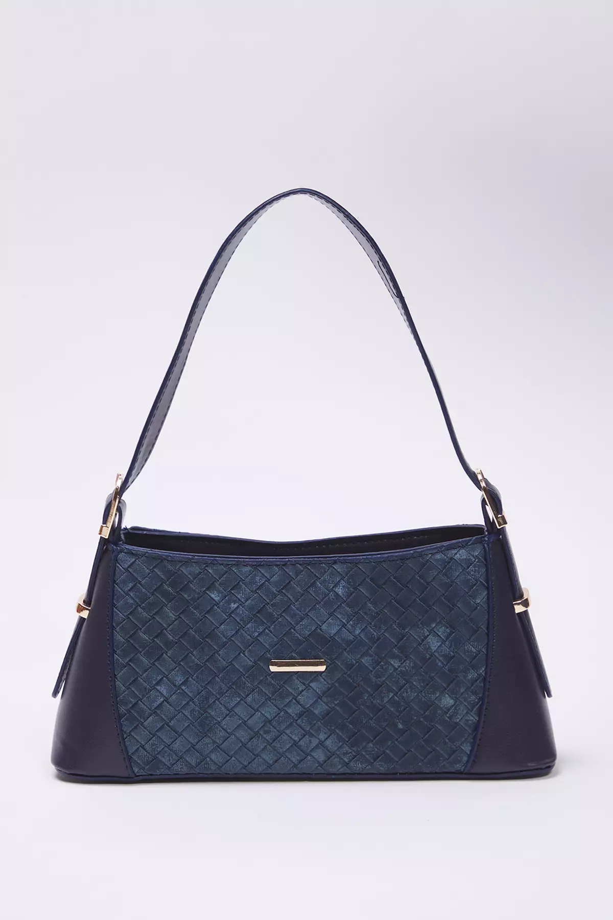 29% OFF Navy Blue Textured Women City Shoulder Bag Takss25Oc00040