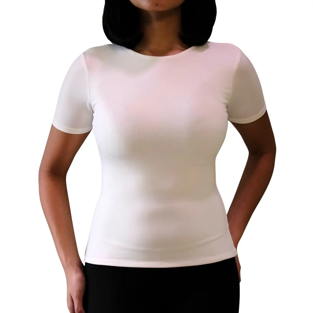 69% OFF SABRINA Top Cotton Casual Crew Neck Slim-fitting Plain