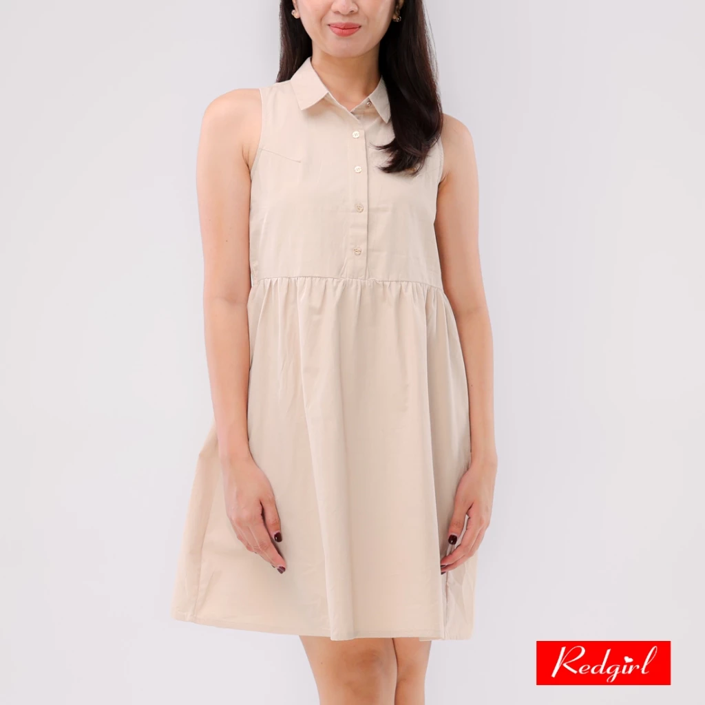 60% OFF Redgirl Cotton Poplin Woven Sleeveless Dress RSLT08-0337 [Dress for woman]