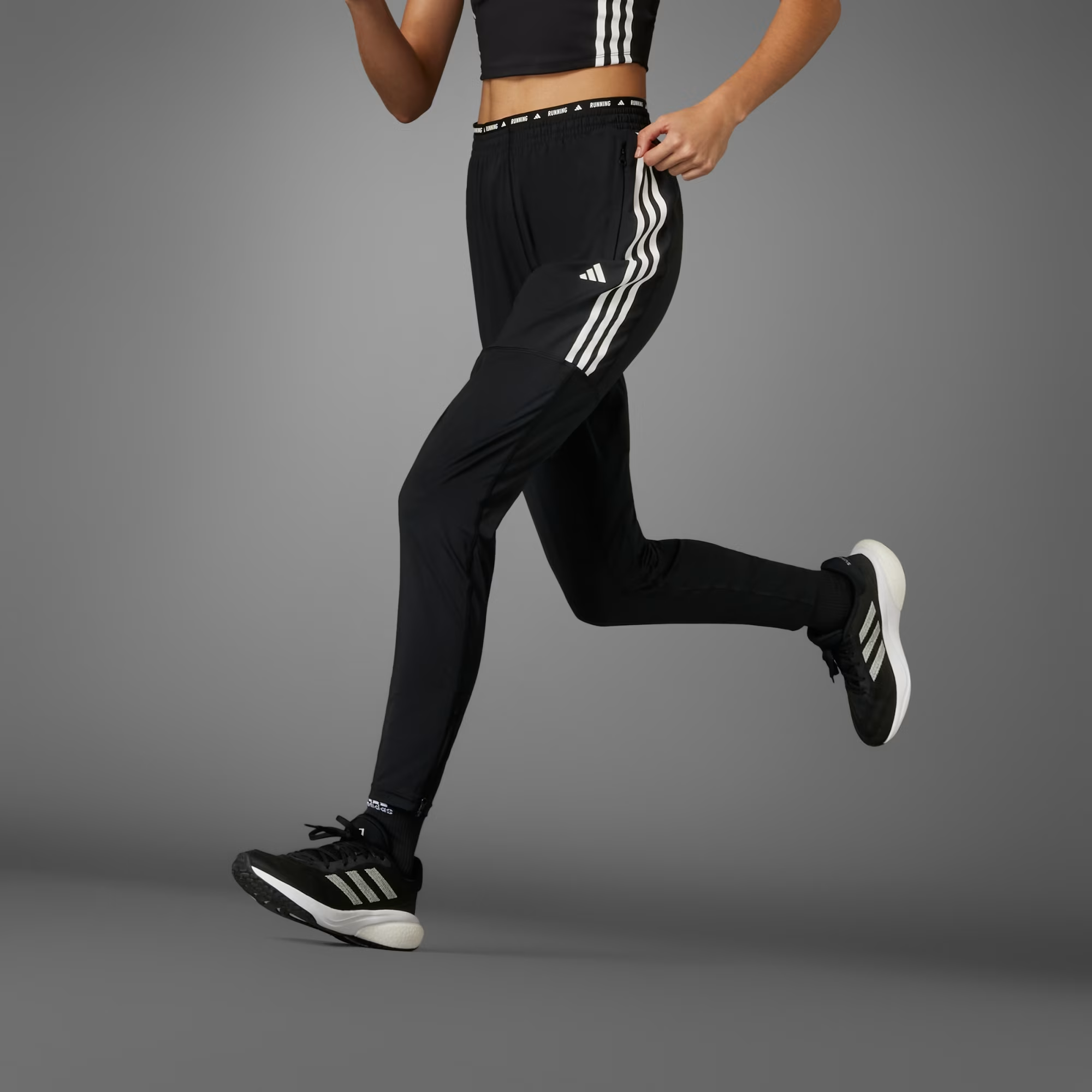 50% OFF Own the Run 3-Stripes Pants