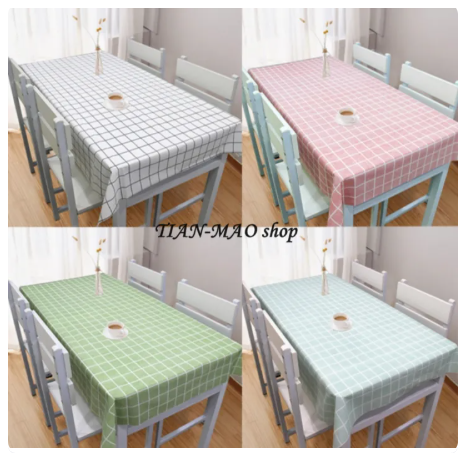 72% OFF Tablecloth checkered linen kitchen living room coffee table Waterproof oil-proof PVC Table Cloth Kitchen Dinning Table Cover Dust-proof 137*90CM Ins style