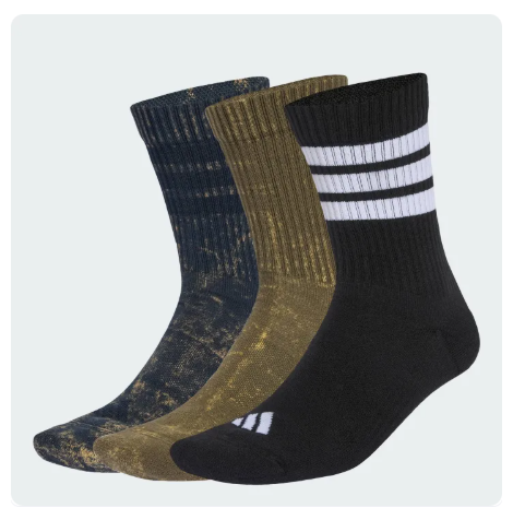 40% OFF adidas Lifestyle Stonewash Crew Socks 3 Pairs Unisex Blue KC9607