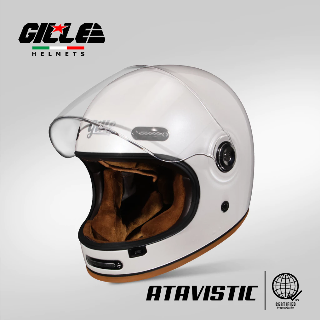 33% OFF GILLE FF898 ATAVISTIC Plain Single Visor Retro Full Face Motorcycle Helmet w/ Free Smoke Visor