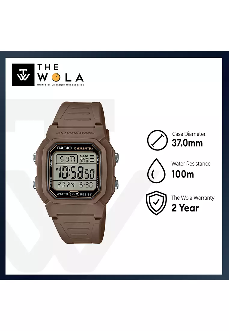 55% OFF Casio Men Digital Sport Watch W-800H-5AV Brown Resin Strap