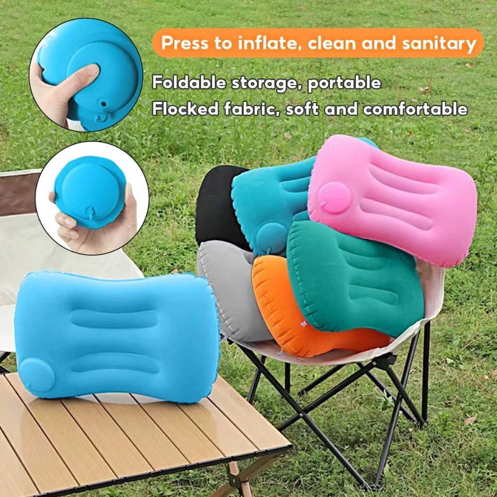 42% OFF Inflatable Pillow Press Type Inflatable Pillow Foldable Outdoor Travel Pillow Camping Office Pillow