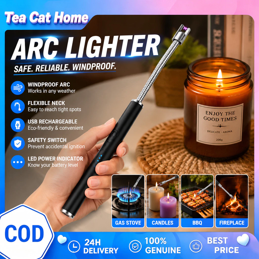 58% OFF Lighter Electric Candle Lighter Rechargeable Arc Lighter 360° Windproof Flameless Lighter USB charge
