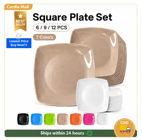 78% OFF 12Pcs/Set 8 inches Unbreakable Non Grease Plastic Dinner or Dessert Plate-#1225