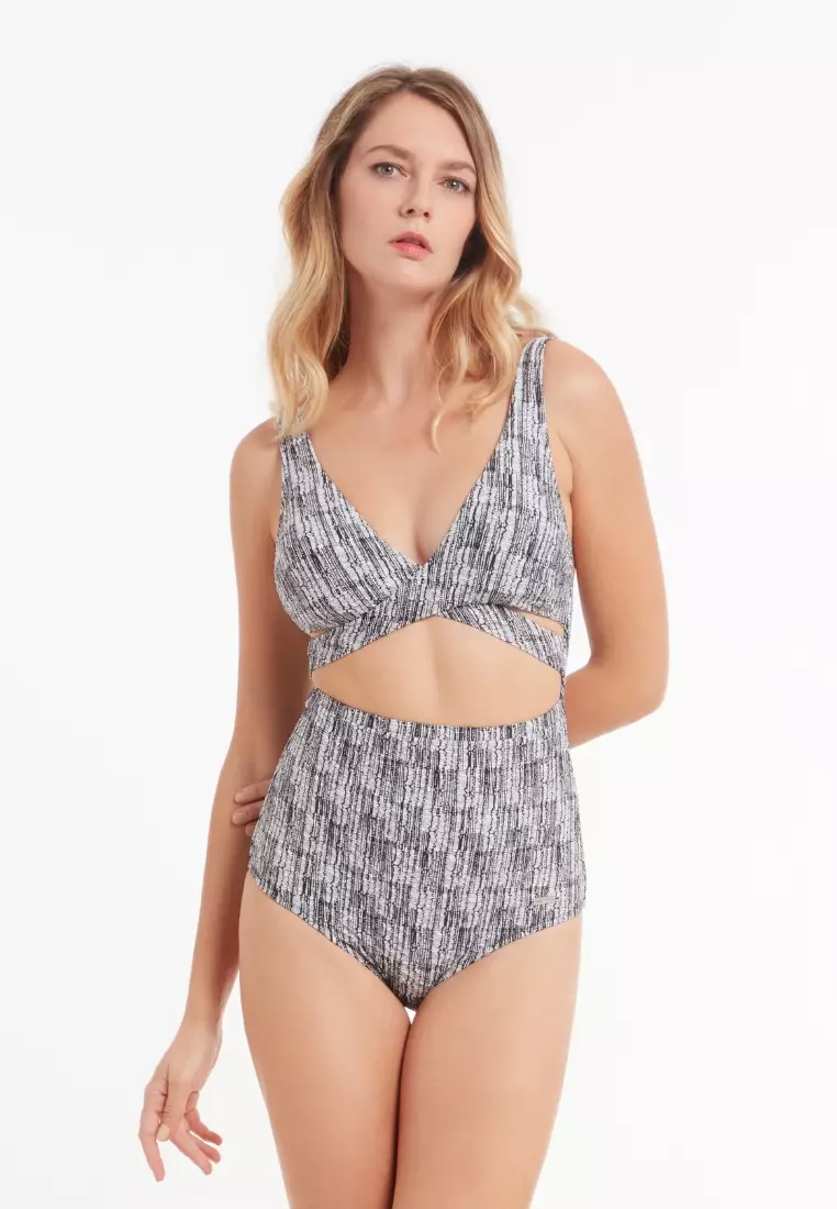 48% OFF Messy Beauty Black Wrap Front One Piece