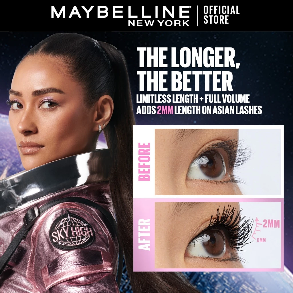 33%OFF Maybelline Sky High Mascara 24HR Long-Lasting, Adds 2mm length on Asian Lashes, Waterproof