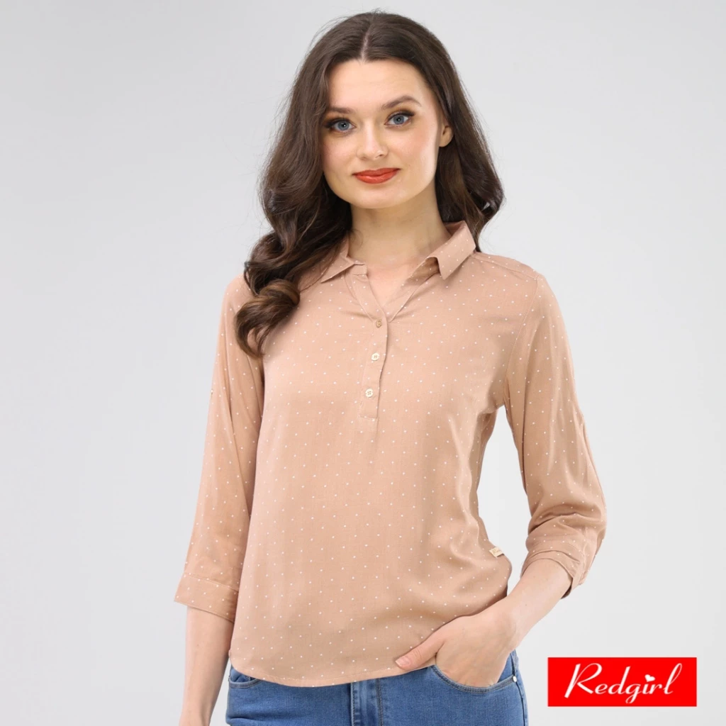 68% OFF Redgirl Printed Bold Twill 3/4 Slvs Blouse RSFT04-0213 [Blouse for women, Tops for women]