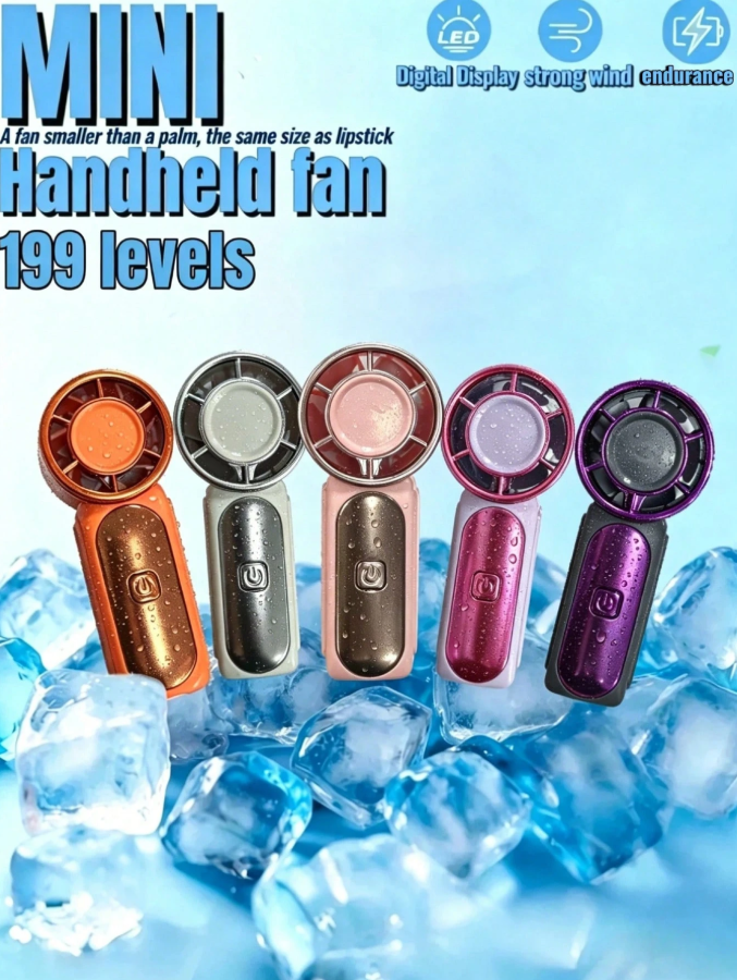 20% OFF 1PC Mini Handheld Fans With LED Display, 100 Regulation,40000R/M, USB Charging, Convenient, High Wind Cooling, Long Battery Life, Suitable For Outdoor, Office, Commuting