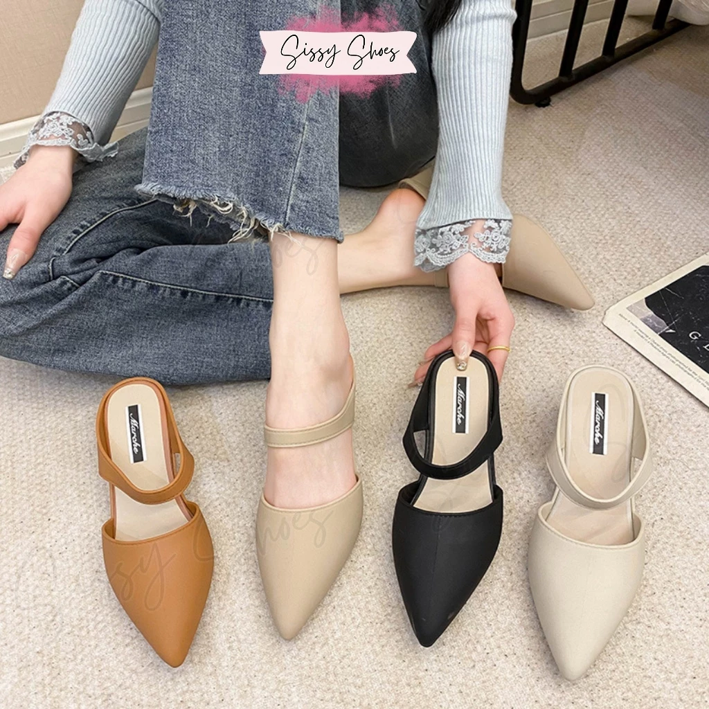 50% OFF Sissy New Pointed Toe Korean Basic CasuaL Rubber Material Sandals For Women