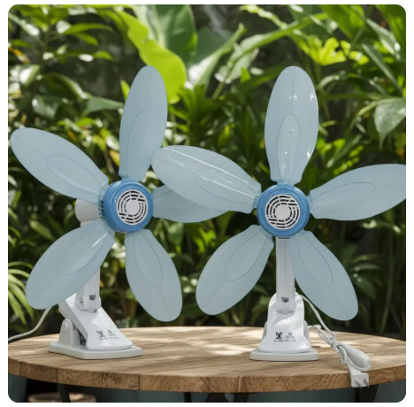 32% OFF SYCAT-J519-5 Blade Clip Fan Big Size BUY 1 TAKE 1 Electric Fan Clip, Clover Fan Anti-Heat Portable Clip Electric Fan