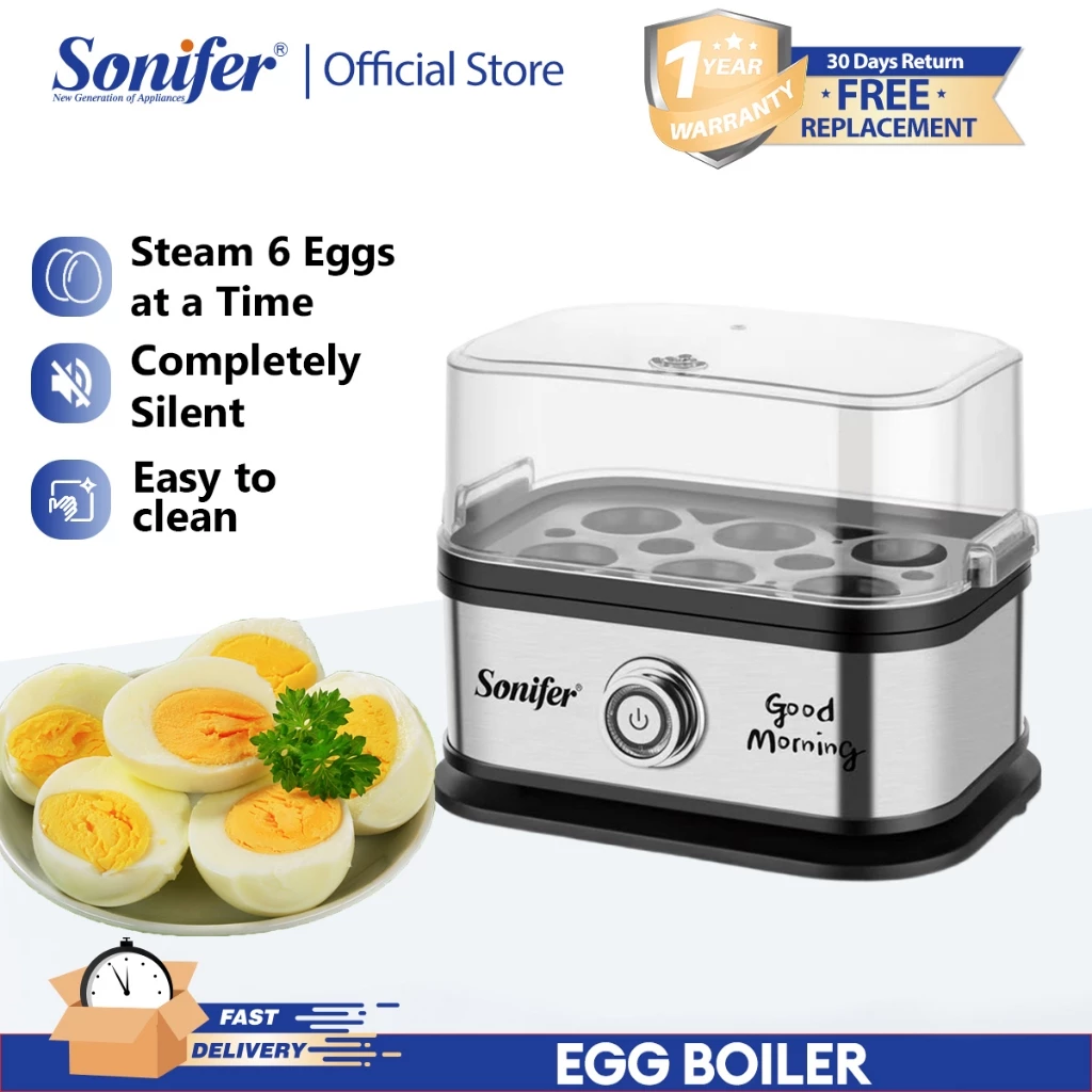 41% OFF Sonifer Egg Boiler 200W Stainless housing Egg Cooker Egg Steamer Electric steamer with 6 eggs