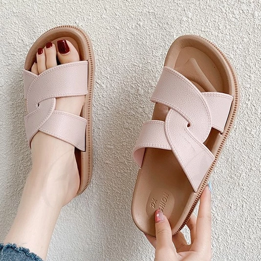 57% OFF DX #410 Korean summer fashion women's slippers, wearing slippers outside