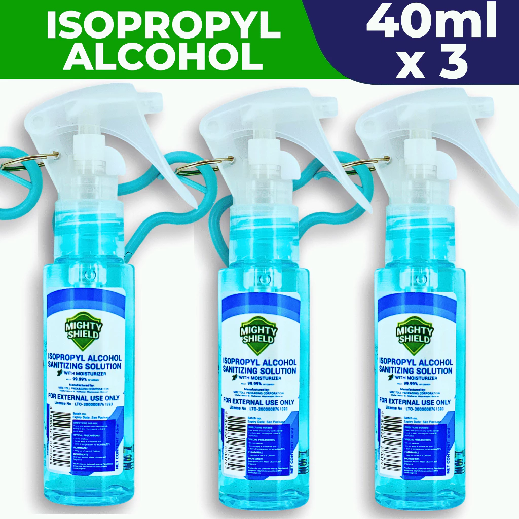 23% OFF Mighty Shield Isopropyl Alcohol with Moisturizer 40mL 1X3 PCS - POCKET SPRAYER SMALL 3PCS SET